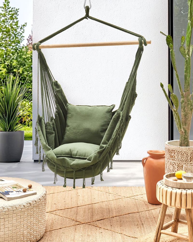 Hängstol utomhus Bonea Bomull - Grön - Utemöbler - Utestolar & fåtöljer - Hängstol