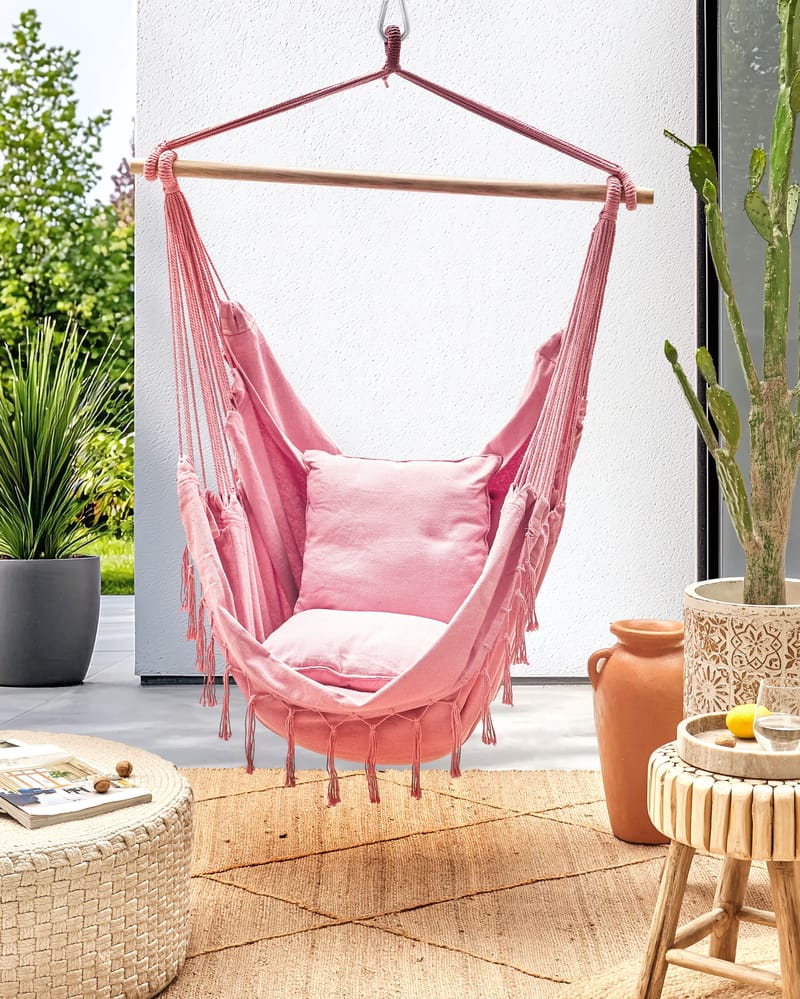 Hängstol utomhus Bonea Bomull - Rosa - Utemöbler - Utestolar & fåtöljer - Hängstol