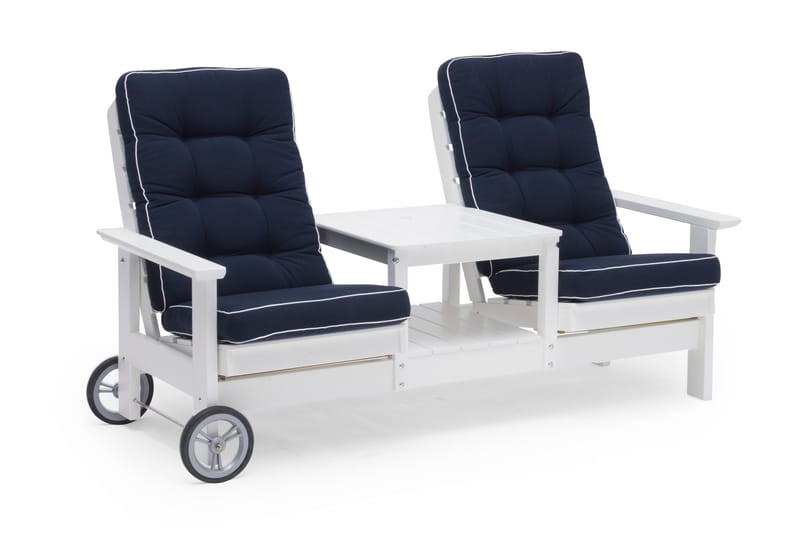 HILLERSTORP Herrgård Rullsoffa Med Bord Vit Vit - Loungemöbler - Utefåtöljer & loungefåtöljer