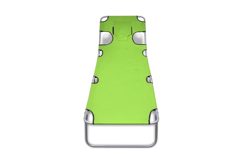 Hopfällbar solsäng med huvudkudde pulverlackerat stål grön - Grön - Solsängar & solvagnar