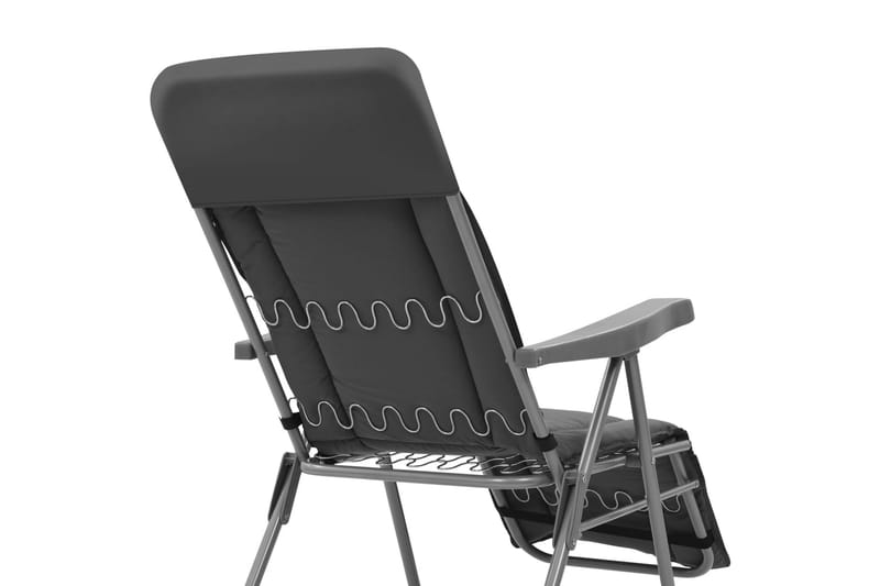 Hopfällbara trädgårdsstolar 2 st med dynor grå - Grå - Positionsstol
