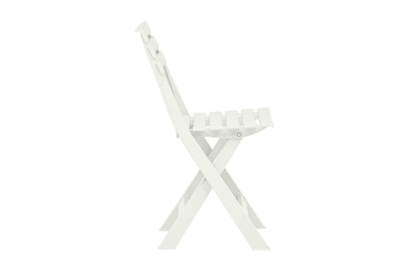 Hopfällbara trädgårdsstolar 2 st plast vit - Vit - Positionsstol
