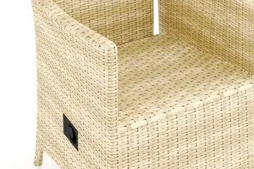 Jenny Fällbar fåtölj utomhus - Matstol ute i konstrotting - Beige - Utemöbler - Utestolar & fåtöljer - Utefåtöljer & loungefåtöljer