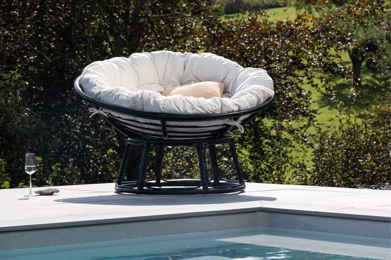 Loungestol Bonnie - Svart/Vit - Utemöbler - Utestolar & fåtöljer - Utefåtöljer & loungefåtöljer