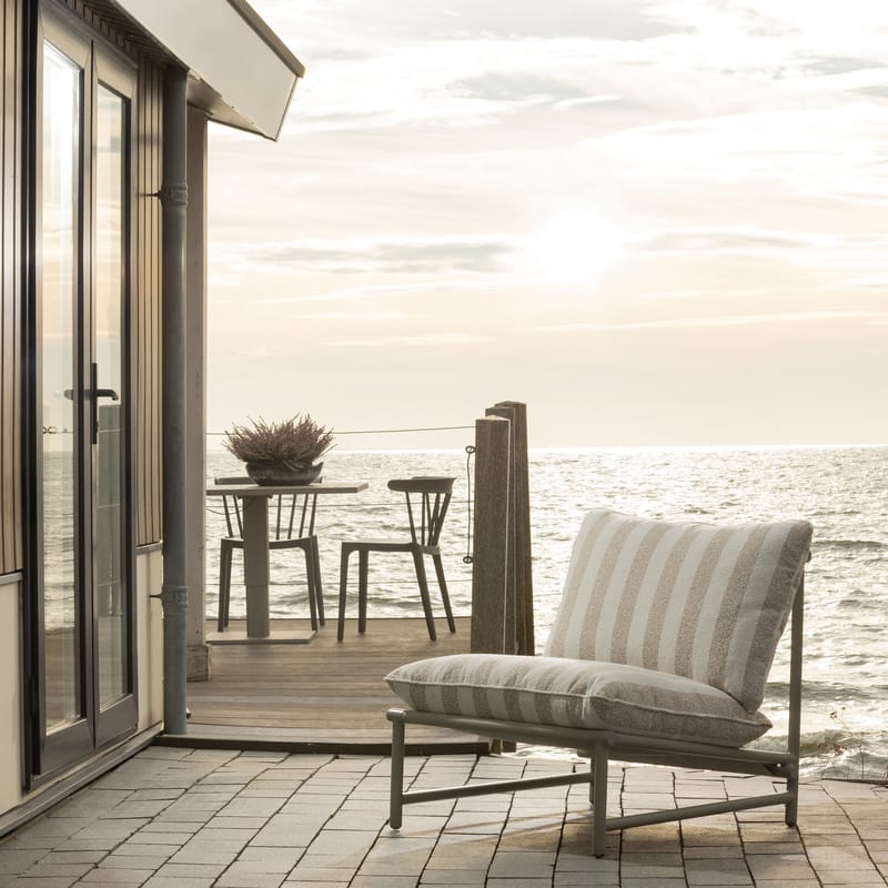 Loungestol Elvo 82 cm Utomhus - Sand/Vit - Utemöbler - Utestolar & fåtöljer - Utefåtöljer & loungefåtöljer