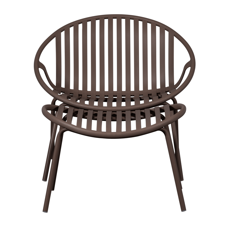 Loungestol + Pall Bruce Utomhus - Lila/Brun - Utemöbler - Utestolar & fåtöljer - Utefåtöljer & loungefåtöljer