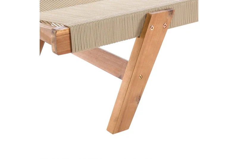 Loungestol Prossedi Beige/ljust trä - Beige/ljust trä - Utemöbler - Utestolar & fåtöljer - Solsängar & solvagnar