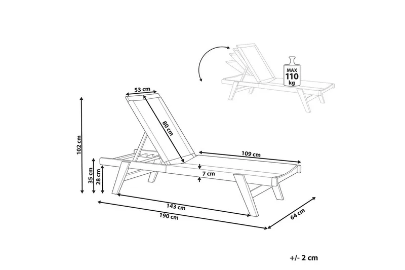 Loungestol Prossedi Beige/ljust trä - Beige/ljust trä - Utemöbler - Utestolar & fåtöljer - Solsängar & solvagnar