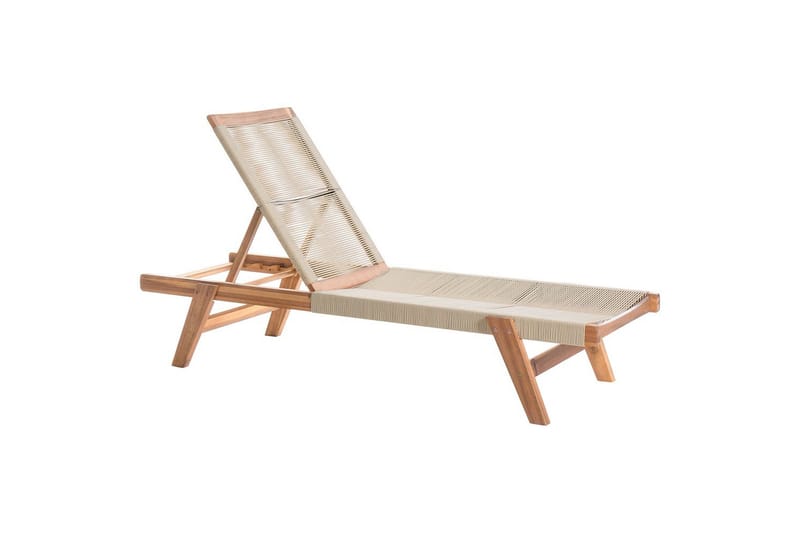 Loungestol Prossedi Beige/ljust trä - Beige/ljust trä - Utemöbler - Utestolar & fåtöljer - Solsängar & solvagnar