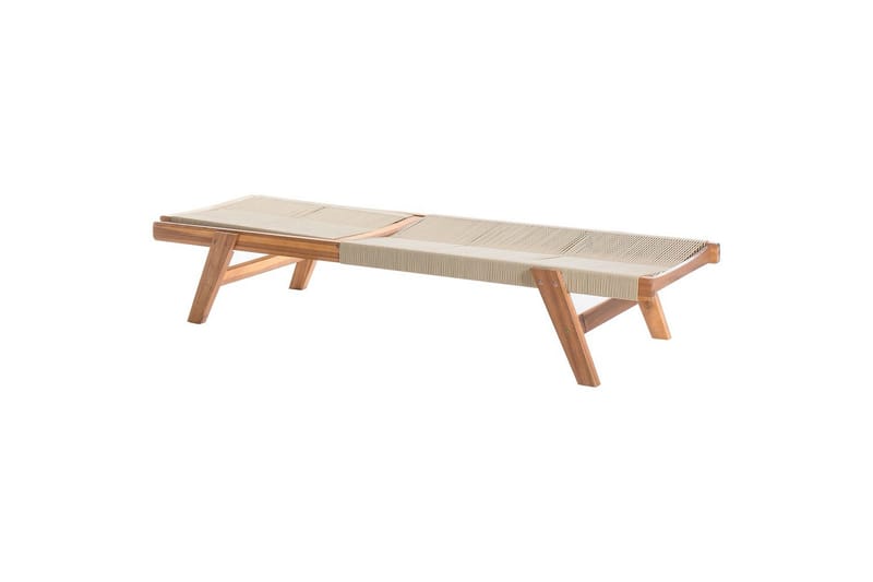 Loungestol Prossedi Beige/ljust trä - Beige/ljust trä - Utemöbler - Utestolar & fåtöljer - Solsängar & solvagnar