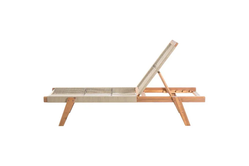 Loungestol Prossedi Beige/ljust trä - Beige/ljust trä - Utemöbler - Utestolar & fåtöljer - Solsängar & solvagnar