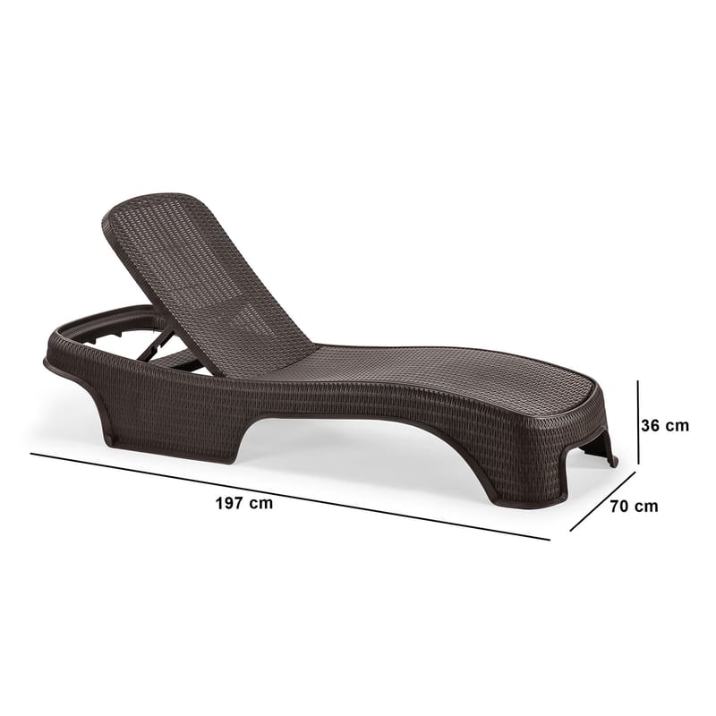 Muneo Solsäng 197 cm - Mörkbrun - Utemöbler - Utestolar & fåtöljer - Solsängar & solvagnar