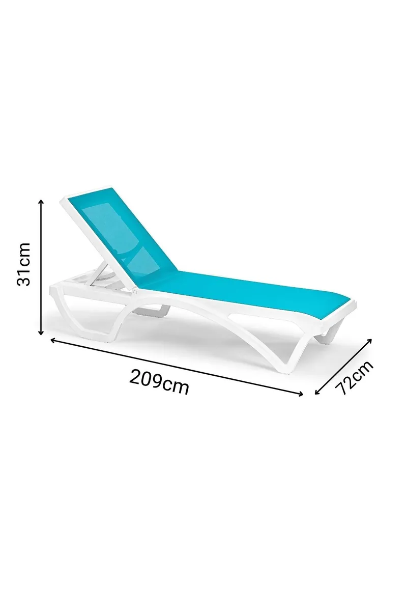 Muneo Solsäng 209 cm - Vit / Antracit - Utemöbler - Utestolar & fåtöljer - Solsängar & solvagnar