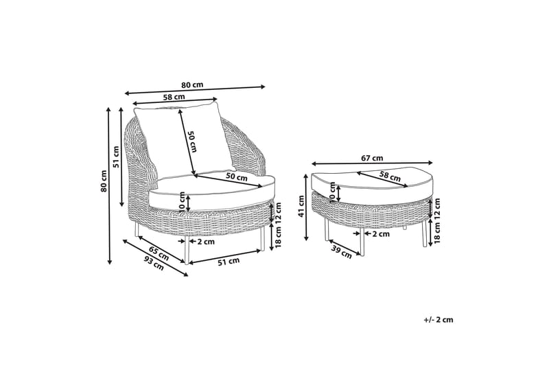Napa Utefåtölj - Rosa/Vit - Utemöbler - Utestolar & fåtöljer - Utefåtöljer & loungefåtöljer