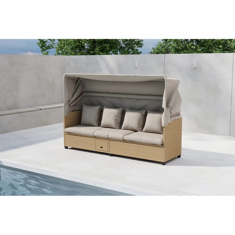Nopy Solstol 200x60 cm - Beige - Utemöbler - Utestolar & fåtöljer - Solstol