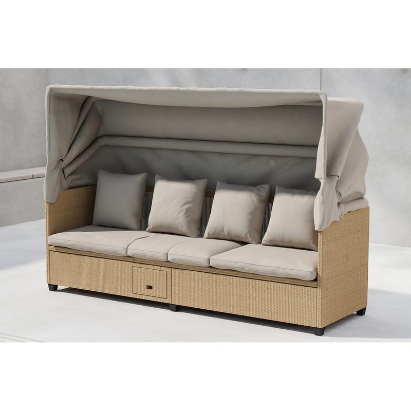Nopy Solstol 200x60 cm - Beige - Utemöbler - Utestolar & fåtöljer - Solstol