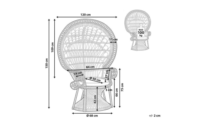 Påfågelstol Emmanuelle - Svart - Utemöbler - Utestolar & fåtöljer - Utefåtöljer & loungefåtöljer