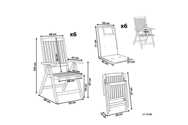 Paolo Positionsstol - Mörkbrun/Vit - Utemöbler - Utestolar & fåtöljer - Positionsstol