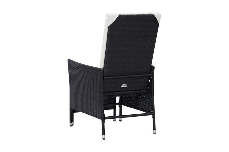 Justerbar trädgårdsstol med dynor konstrotting svart - Svart - Positionsstol