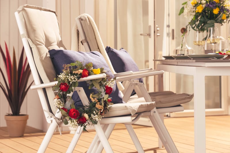 Maggie Positionsstol Utomhus - Vit/grå - Utemöbler - Utestolar & fåtöljer - Positionsstol