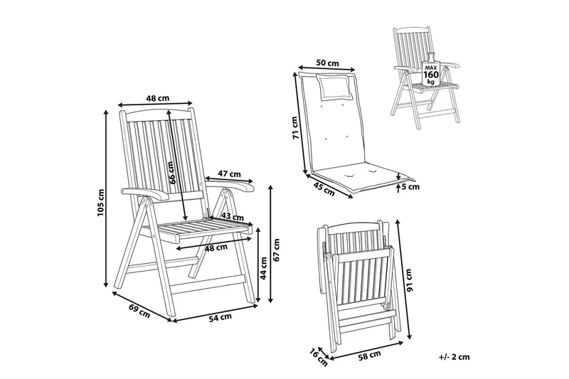 Riliegh Positionsstol - Ljusbrun/Blå - Utemöbler - Utestolar & fåtöljer - Positionsstol