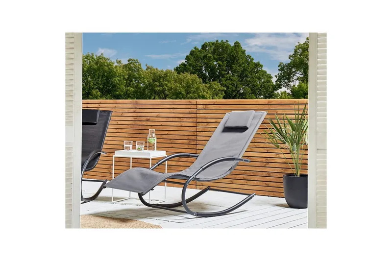 Solsäng Carano II - Ljusgrå, svart - Utemöbler - Utestolar & fåtöljer - Solsängar & solvagnar