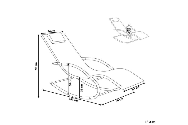 Solsäng Carano II - Ljusgrå, svart - Utemöbler - Utestolar & fåtöljer - Solsängar & solvagnar