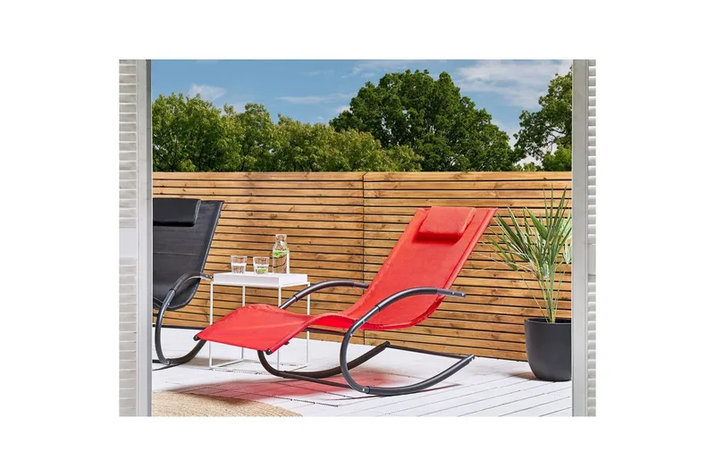 Solsäng Carano II - Röd, Svart - Utemöbler - Utestolar & fåtöljer - Solsängar & solvagnar