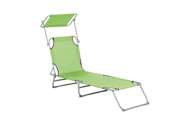 Solsäng Foligno - Grön, Silver - Utemöbler - Utestolar & fåtöljer - Solsängar & solvagnar