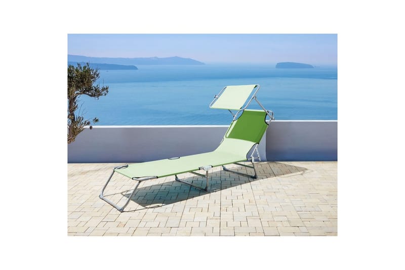Solsäng Foligno - Grön, Silver - Utemöbler - Utestolar & fåtöljer - Solsängar & solvagnar