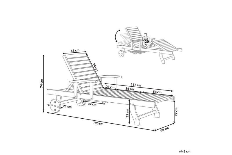 Solsäng Java - Ljus trä - Utemöbler - Utestolar & fåtöljer - Solsängar & solvagnar