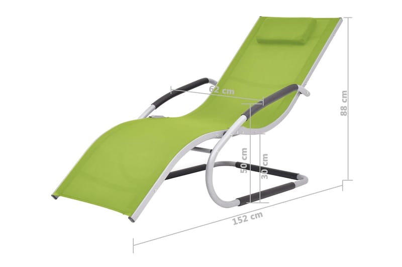 Solsäng med kudde aluminium och textilen grön - Grön - Solsängar & solvagnar