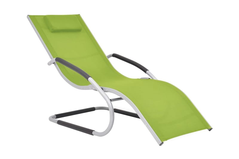 Solsäng med kudde aluminium och textilen grön - Grön - Solsängar & solvagnar