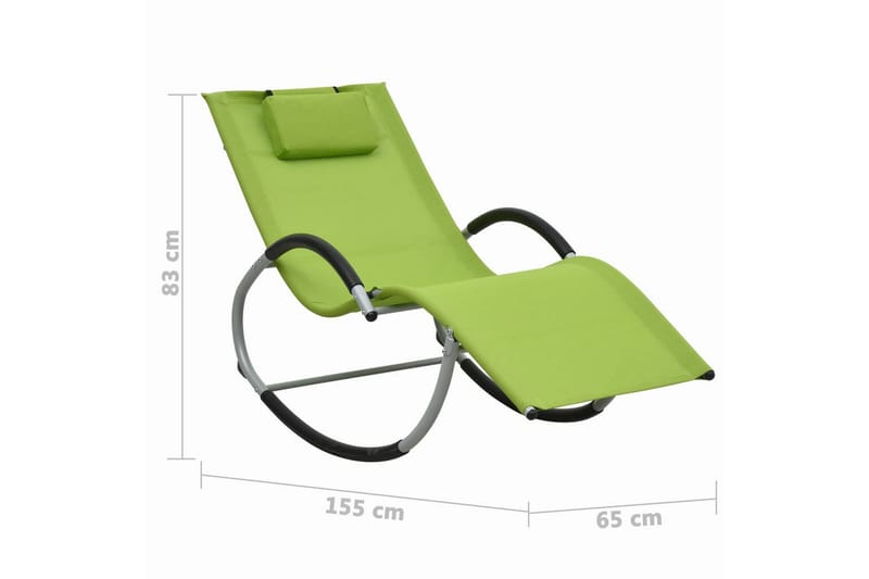 Solsäng med kudde grön textilene - Grön - Solsängar & solvagnar