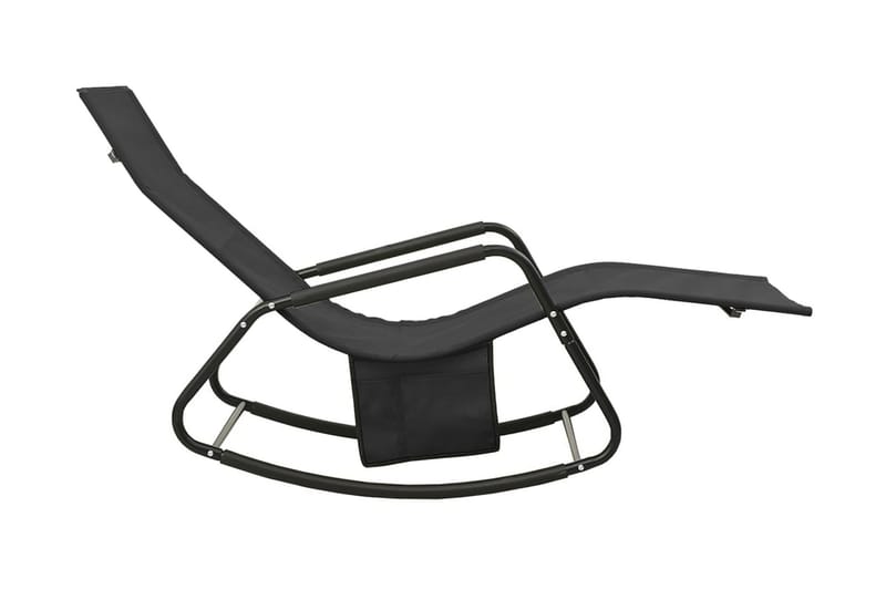 Solsäng stål och textilene svart - Svart - Utemöbler - Utestolar & fåtöljer - Solsängar & solvagnar