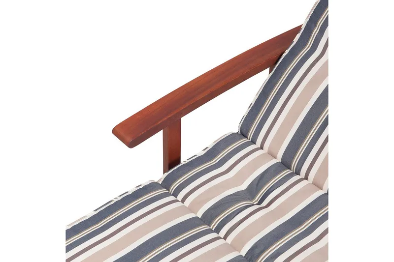 Solsäng Toscana - Mörk trä, blå, beige - Utemöbler - Utestolar & fåtöljer - Solsängar & solvagnar