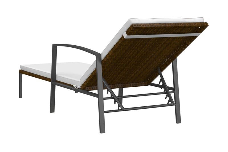 Solsängar 2 st med bord konstrotting brun - Brun - Solsängar & solvagnar