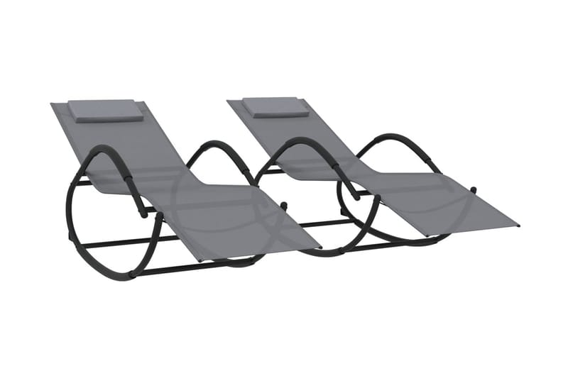 Solsängar gunga 2 st stål och textilene grå - Grå - Solsängar & solvagnar