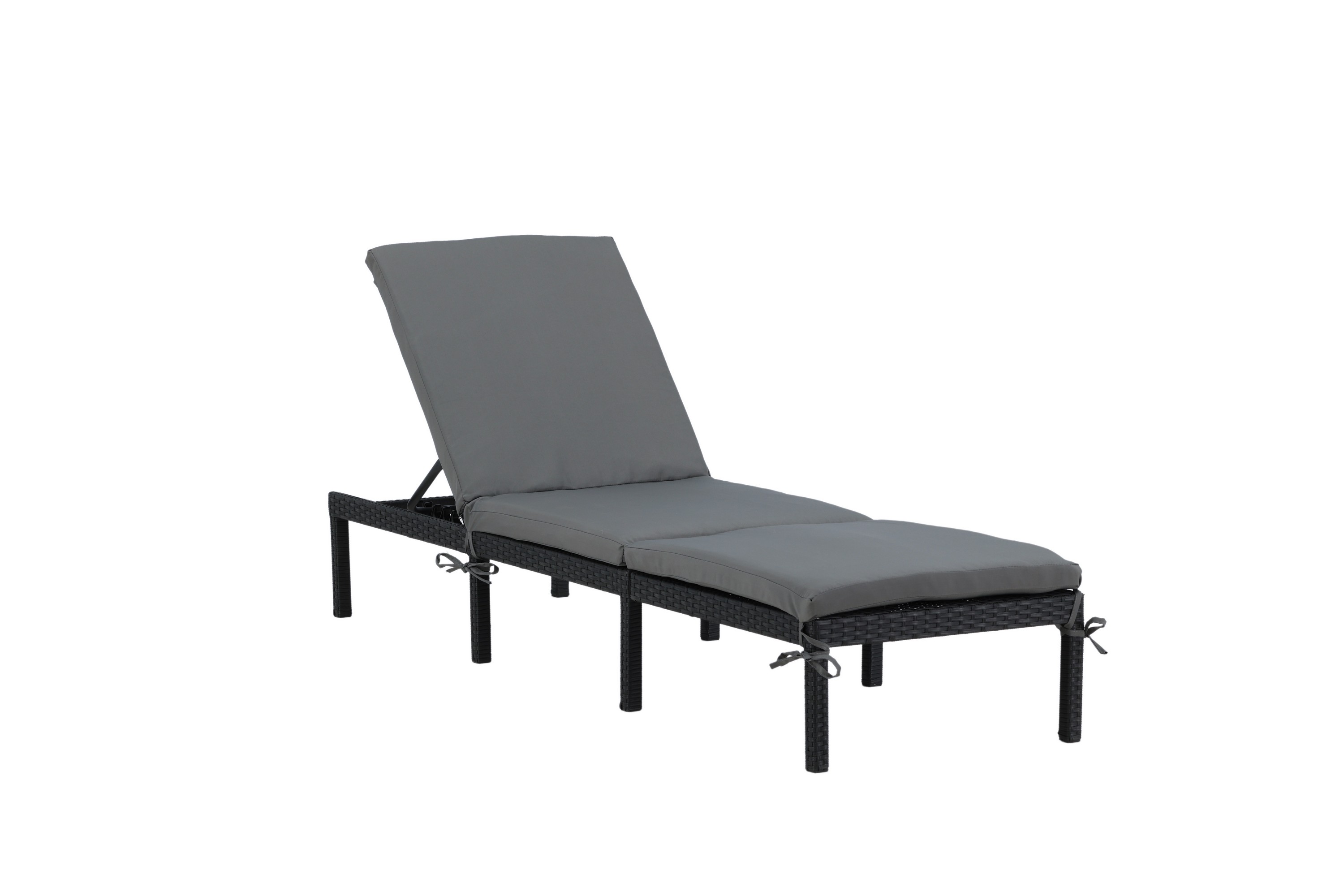 bilbao solsäng med dyna - svart/grå