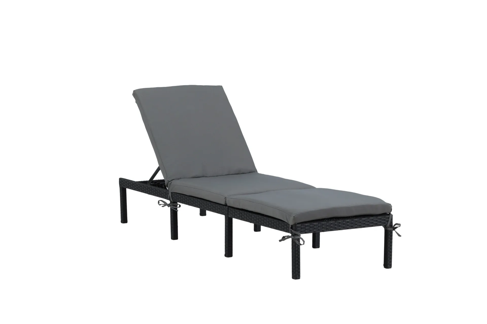 bilbao solsäng med dyna - svart/grå