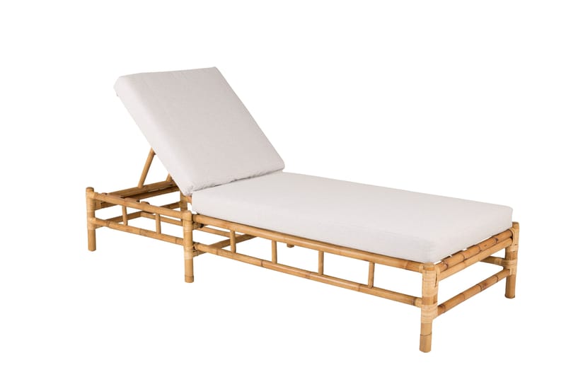 Cane Solsäng m Dyna - Brun/Ljusgrå - Utemöbler - Utestolar & fåtöljer - Solsängar & solvagnar