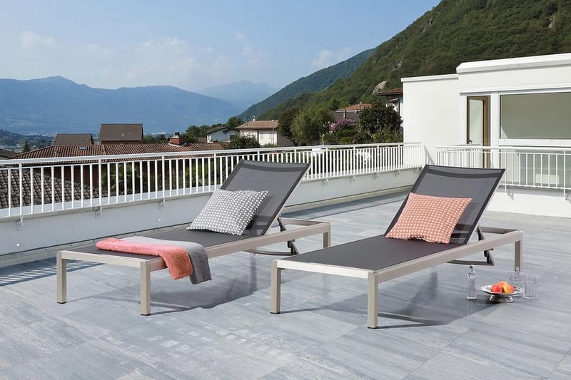 Fossato Solsäng 64|198 cm - Svart - Utemöbler - Utestolar & fåtöljer - Solsängar & solvagnar