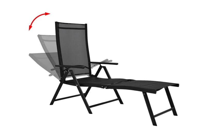 Hopfällbar solsäng aluminium svart - Svart - Utemöbler - Utestolar & fåtöljer - Solsängar & solvagnar