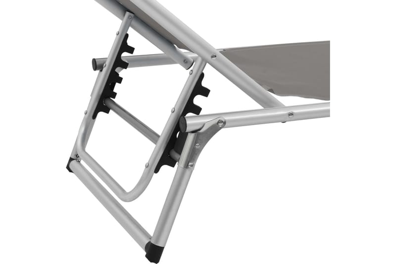 Hopfällbar solsäng med tak aluminium och textilen grå - Grå - Utemöbler - Utestolar & fåtöljer - Solsängar & solvagnar