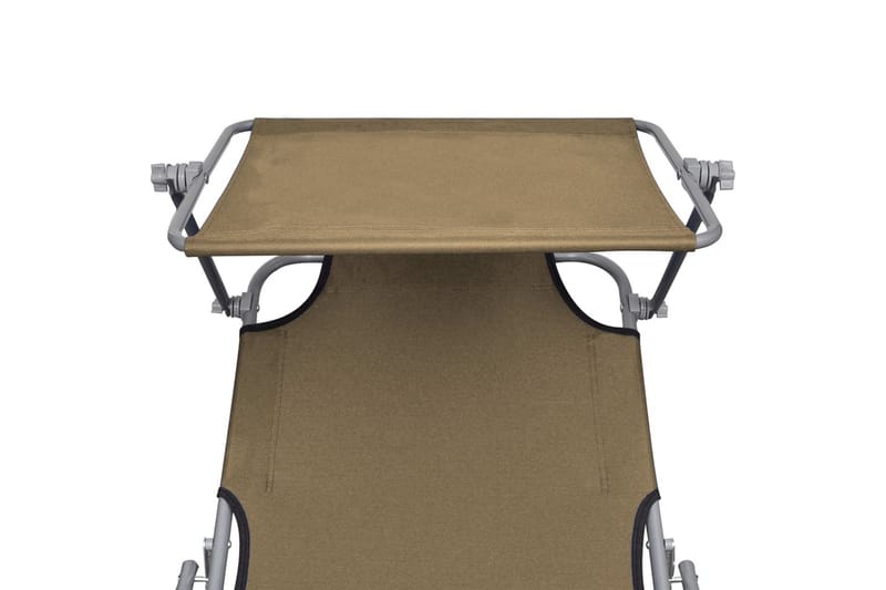 Hopfällbar solsäng med tak taupe aluminium - Brun - Utemöbler - Utestolar & fåtöljer - Solsängar & solvagnar