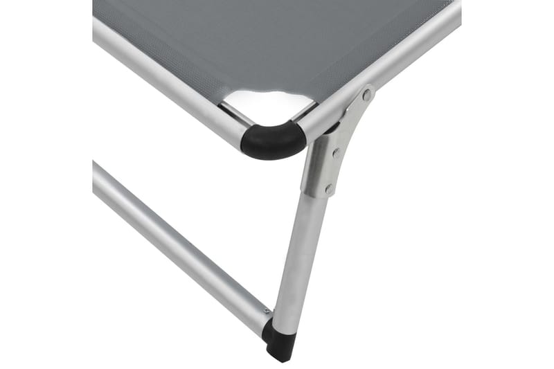 Hopfällbara solsängar med tak 2 st aluminium och textilen gr - Grå - Utemöbler - Utestolar & fåtöljer - Solsängar & solvagnar