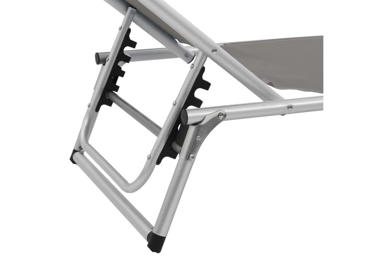 Hopfällbara solsängar med tak 2 st aluminium och textilen gr - Grå - Utemöbler - Utestolar & fåtöljer - Solsängar & solvagnar