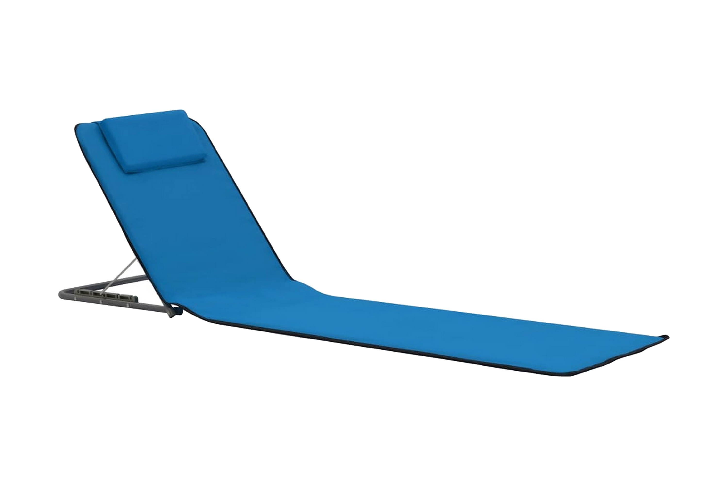 Hopfällbara strandmattor 2 st stål och tyg blå – Blå