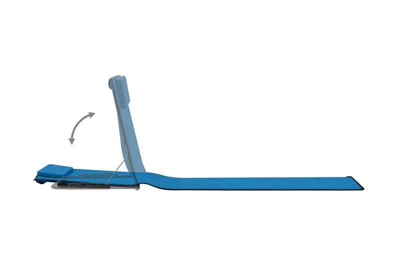 Hopfällbara strandmattor 2 st stål och tyg blå - Blå - Solsängar & solvagnar