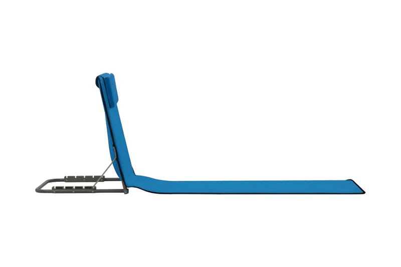 Hopfällbara strandmattor 2 st stål och tyg blå - Blå - Solsängar & solvagnar
